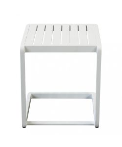 Cosma Tavolino da Giardino Quadrato 40x40x45 cm Bianco in Alluminio