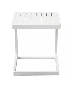 Cosma Tavolino da Giardino Quadrato 40x40x45 cm Bianco in Alluminio