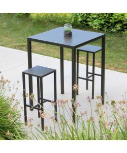 Cosma Tavolo Autolivellante Antracite 80x80 cm Stile Industrial in Metallo