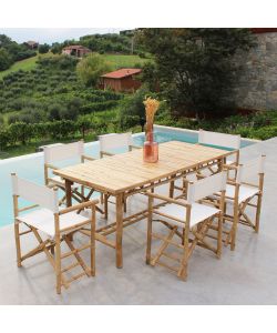 Cosma Regista Mojito Bianco in Bamboo 60x44x88 cm Pieghevole