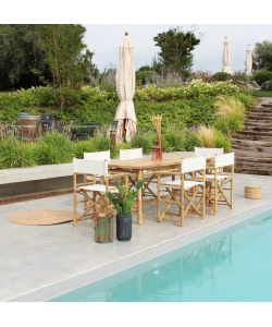Cosma Regista Mojito Bianco in Bamboo 60x44x88 cm Pieghevole