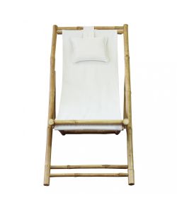 Cosma Sdraio Pieghevole Dondolo Bianco in Bamboo con Cuscino 117x60 cm