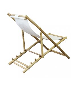 Cosma Sdraio Pieghevole Dondolo Bianco in Bamboo con Cuscino 117x60 cm