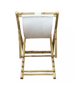 Cosma Sdraio Pieghevole Dondolo Bianco in Bamboo con Cuscino 117x60 cm