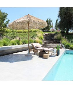 Cosma Ombrellone da Giardino Tondo 250 cm Marrone in Bamboo
