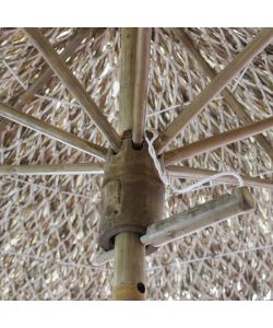 Cosma Ombrellone da Giardino Tondo 250 cm Marrone in Bamboo