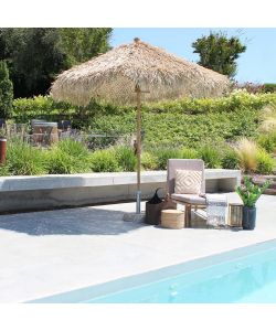 Cosma Ombrellone da Giardino Tondo 250 cm Marrone in Bamboo