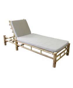 Cosma Lettino in bamboo marrone 210x80x36cm con cuscino rettangolare