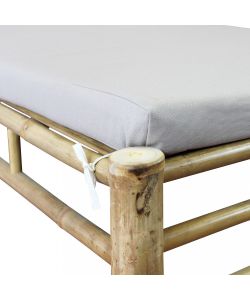 Cosma Lettino in bamboo marrone 210x80x36cm con cuscino rettangolare