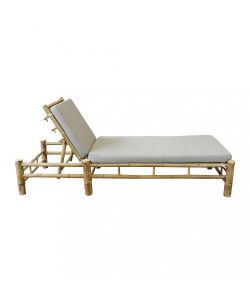 Cosma Lettino in bamboo marrone 210x80x36cm con cuscino rettangolare