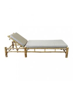 Cosma Lettino in bamboo marrone 210x80x36cm con cuscino rettangolare