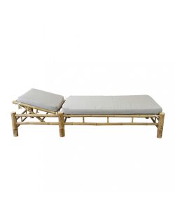 Cosma Lettino in bamboo marrone 210x80x36cm con cuscino rettangolare