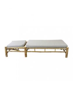 Cosma Lettino in bamboo marrone 210x80x36cm con cuscino rettangolare