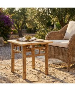 Cosma Tavolo da Giardino Quadrato in Legno Naturale Marrone 45x45 cm