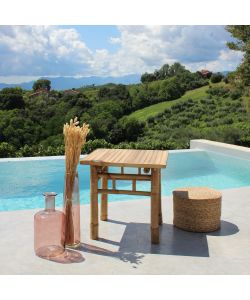 Cosma Tavolo da Giardino Quadrato in Legno Naturale Marrone 45x45 cm