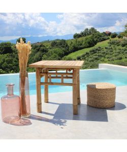 Cosma Tavolo da Giardino Quadrato in Legno Naturale Marrone 45x45 cm