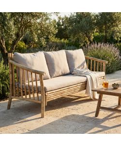 Cosma Divano Bronx in Bamboo 190x74x80 cm Marrone con Cuscino