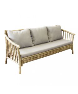 Cosma Divano Bronx in Bamboo 190x74x80 cm Marrone con Cuscino