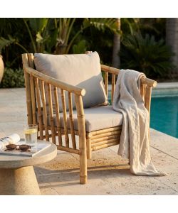 Cosma Poltrona Bronx in Bamboo Marrone 70x70x80 cm con Cuscino
