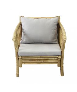 Cosma Poltrona Bronx in Bamboo Marrone 70x70x80 cm con Cuscino