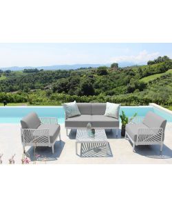 Cosma Seduta per Salotto da Giardino con Cuscino Bianco 69x70x42 cm