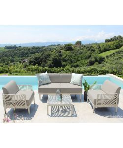 Cosma Seduta Salotto da Giardino con Cuscino Tortora 69x70x42 cm