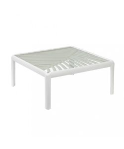 Cosma Tavolino da Giardino Quadrato Bianco 70x70x32 cm in Polipropilene