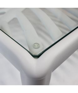 Cosma Tavolino da Giardino Quadrato Bianco 70x70x32 cm in Polipropilene