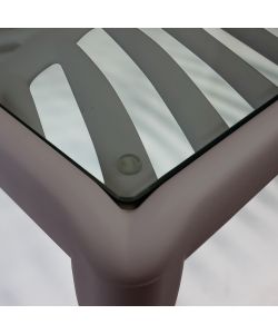 Cosma Tavolino da Giardino Quadrato Taupe 70x70x32 cm Polipropilene