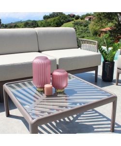 Cosma Tavolino da Giardino Quadrato Taupe 70x70x32 cm Polipropilene