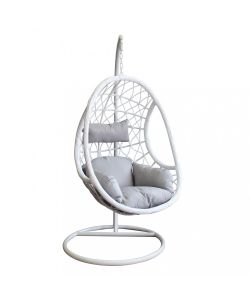 Cosma Dondolo Capraia in Wicker Grigio/Bianco 195x93x122 cm Ovale