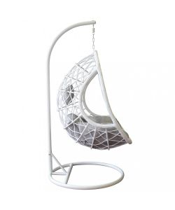 Cosma Dondolo Capraia in Wicker Grigio/Bianco 195x93x122 cm Ovale