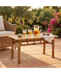 Cosma Tavolo da Giardino Rettangolare in Legno Naturale 90x45x45 cm