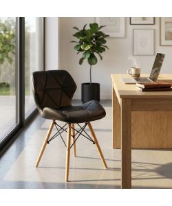 Cosma Sedia Annapolis Nera in PU - Moderno 49x41x71 cm senza braccioli