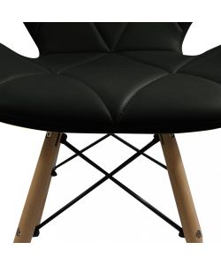 Cosma Sedia Annapolis Nera in PU - Moderno 49x41x71 cm senza braccioli