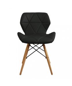 Cosma Sedia Annapolis Nera in PU - Moderno 49x41x71 cm senza braccioli