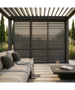 Cosma Laterale Scorrevole Lamellette Antracite 3m per Pergola Bioclimatica