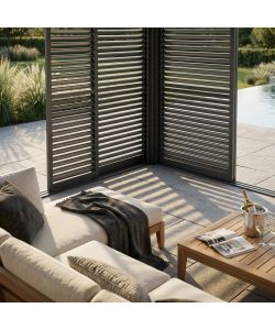 Cosma Laterale Scorrevole Lamellette Antracite 3m per Pergola Bioclimatica