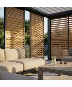 Cosma Laterale Scorrevole per Pergola Bioclimatica 270x238 cm Marrone