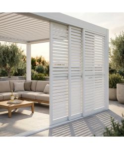Cosma Laterale Scorrevole Bianco per Pergola Bioclimatica 370x238 cm