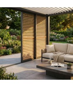 Cosma Laterale Scorrevole Pergola Bioclimatica 370x238 cm Marrone