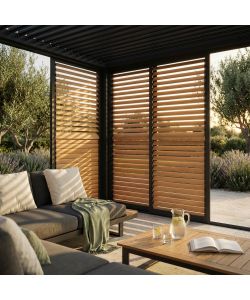 Cosma Laterale Scorrevole Pergola Bioclimatica 370x238 cm Marrone