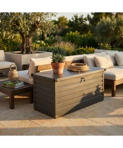Cosma Baule da Esterno Antracite 130x61x63 cm in Alluminio - New Jersey