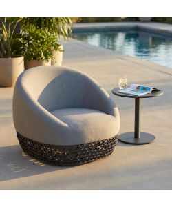 Cosma Poltrona da Giardino Grigia in Alluminio 91x91x71 cm Moderno