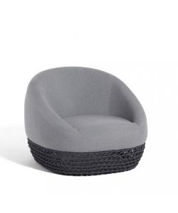 Cosma Poltrona da Giardino Grigia in Alluminio 91x91x71 cm Moderno