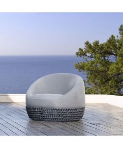 Cosma Poltrona da Giardino Grigia in Alluminio 91x91x71 cm Moderno