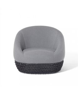Cosma Poltrona da Giardino Grigia in Alluminio 91x91x71 cm Moderno