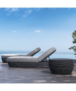 Cosma Lettino prendisole grigio 205x82x36cm con cuscini in alluminio
