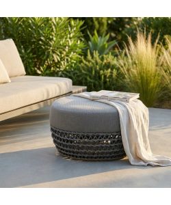 Cosma Pouf Lafayette Grigio con Cuscini 63x63x36 cm in Alluminio