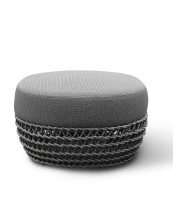 Cosma Pouf Lafayette Grigio con Cuscini 63x63x36 cm in Alluminio